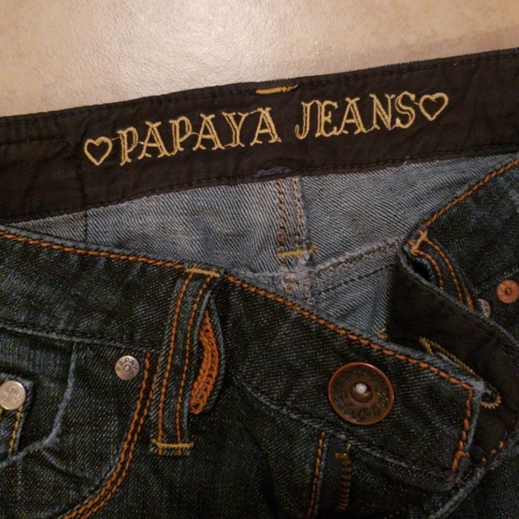 Papaya jeans with gold stitching on pockets - Picture 4 of 4